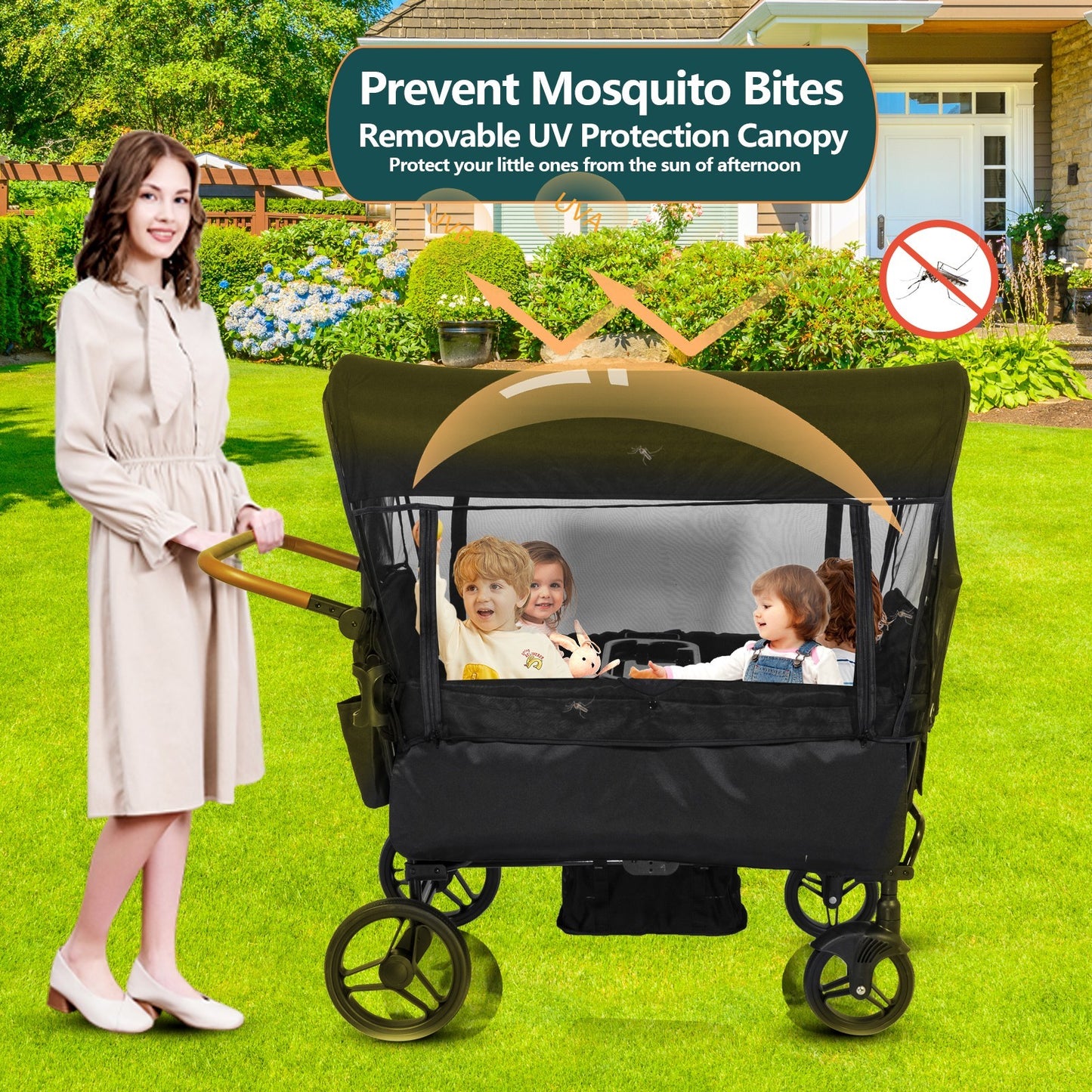 Versatile Lightweight Wagon Stroller for 4 Kids - Perfect for Family Adventures!