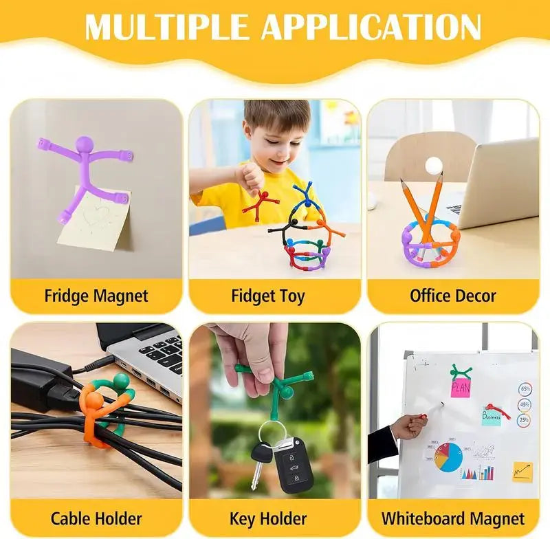 10-Pack Silicone Magnetic Fridge Magnets - Fun Sensory Fidget Toys for Stress Relief, Travel, and Gifting!
