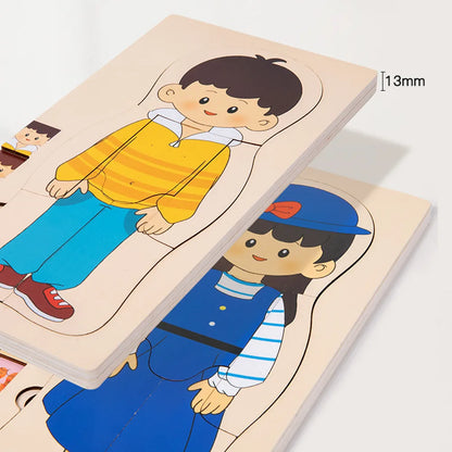 Explore the Wonders of the Human Body with Our Multi-Layer Wooden Puzzle - Perfect Montessori Learning Toy for Kids Aged 3-6!
