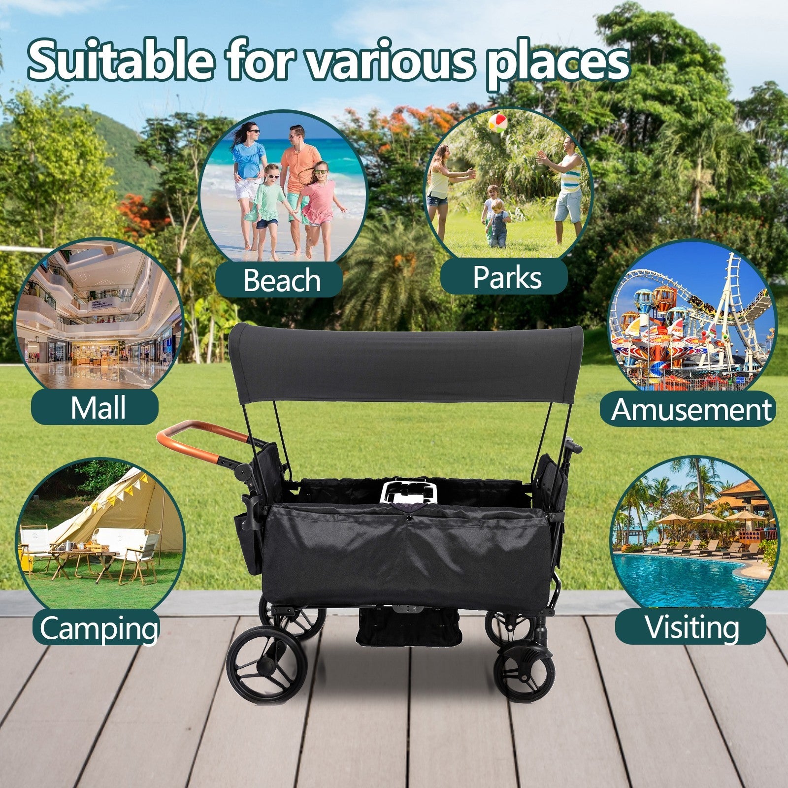 Versatile Lightweight Wagon Stroller for 4 Kids - Perfect for Family Adventures!