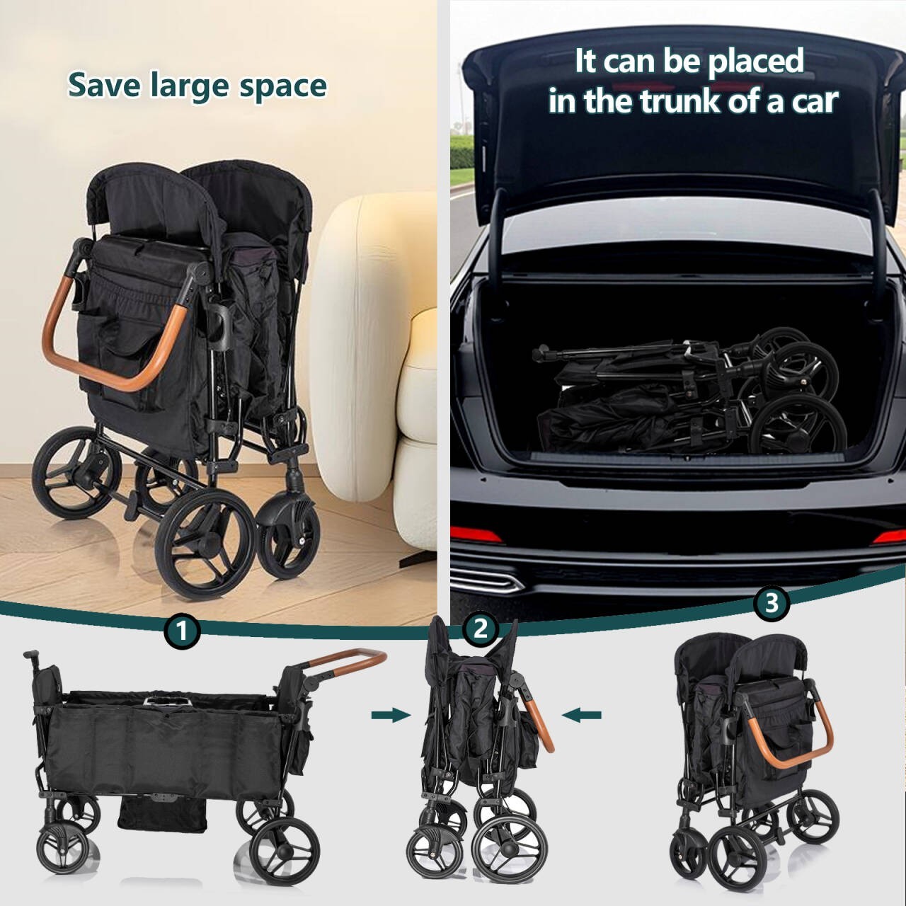 Versatile Lightweight Wagon Stroller for 4 Kids - Perfect for Family Adventures!