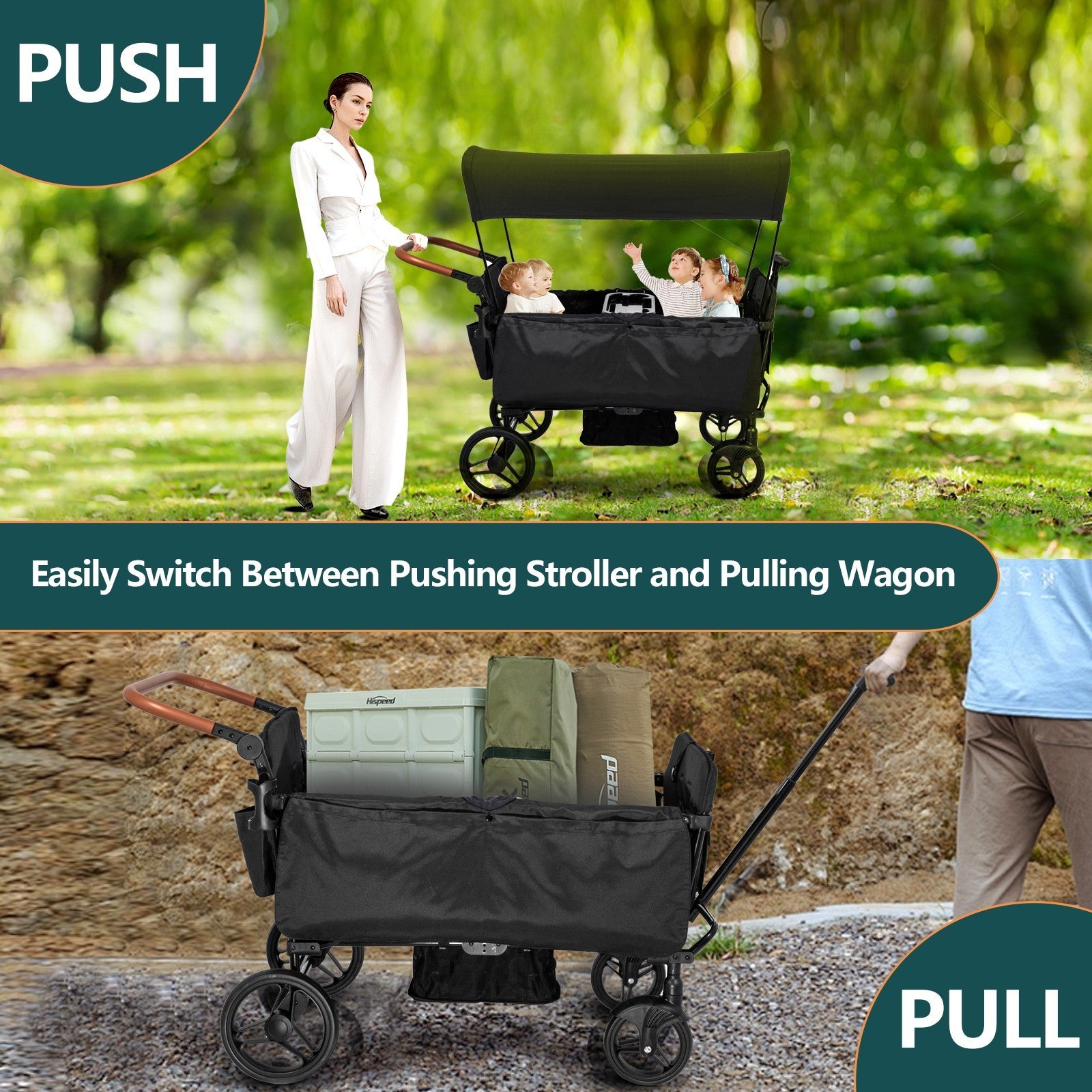 Versatile Lightweight Wagon Stroller for 4 Kids - Perfect for Family Adventures!