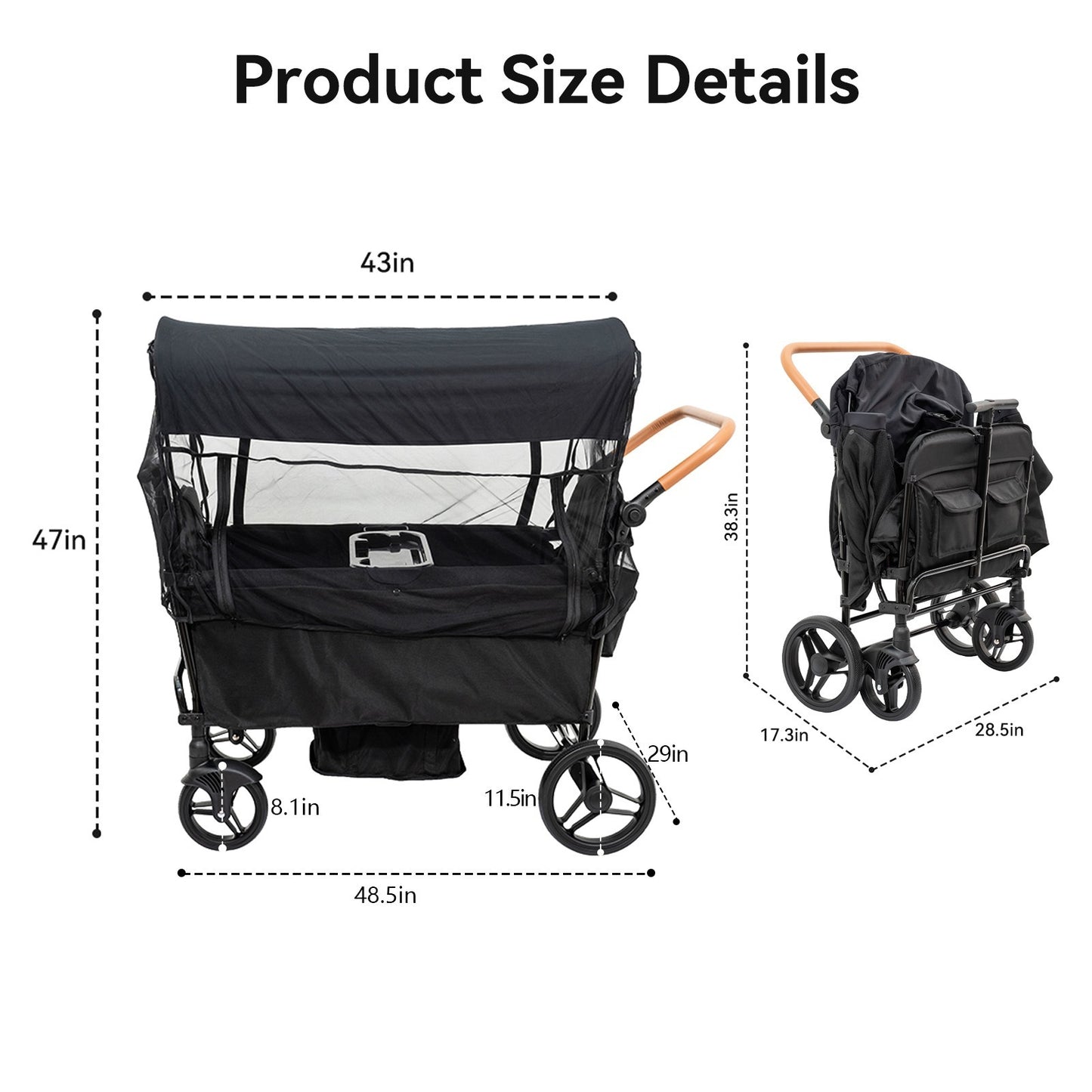 Versatile Lightweight Wagon Stroller for 4 Kids - Perfect for Family Adventures!