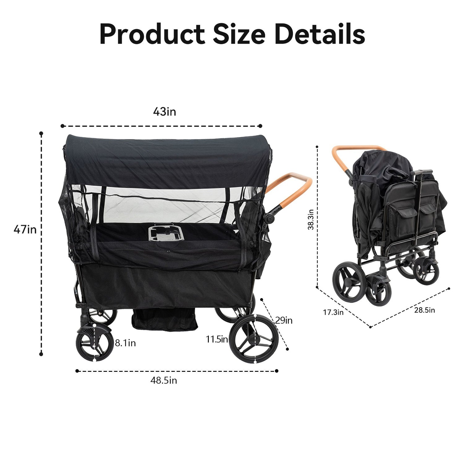 Versatile Lightweight Wagon Stroller for 4 Kids - Perfect for Family Adventures!